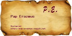 Pap Erazmus névjegykártya
